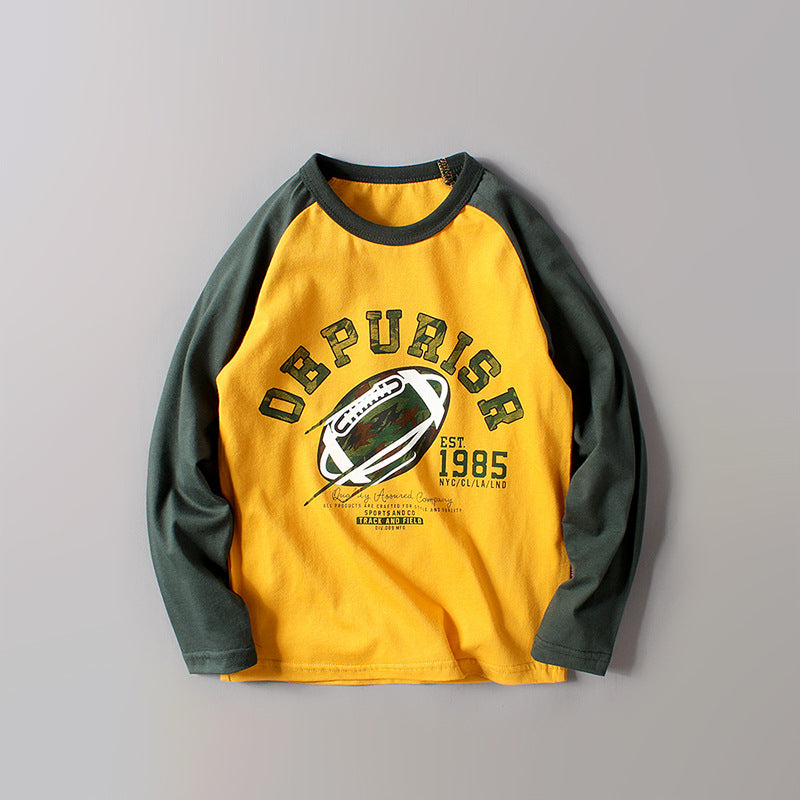 FI25101407兒童T恤春韓版新款童裝長袖中大童純棉男童長袖打底衫