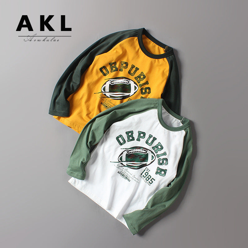 FI25101407兒童T恤春韓版新款童裝長袖中大童純棉男童長袖打底衫