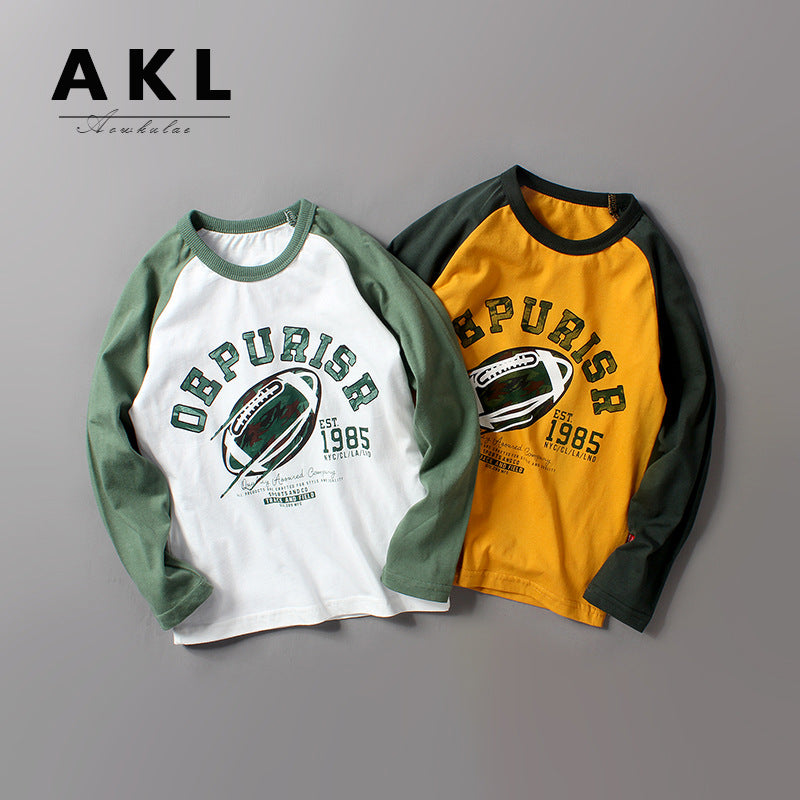 FI25101407兒童T恤春韓版新款童裝長袖中大童純棉男童長袖打底衫