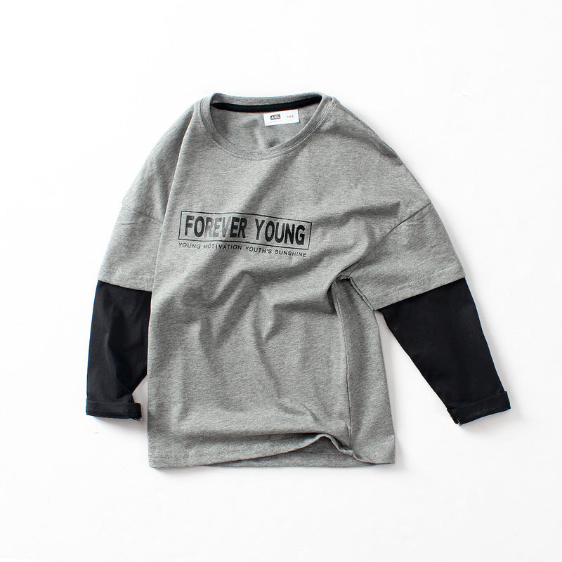 FI25101417秋季韓版童裝新款兒童長袖t恤中大童純棉上衣男童打底衫