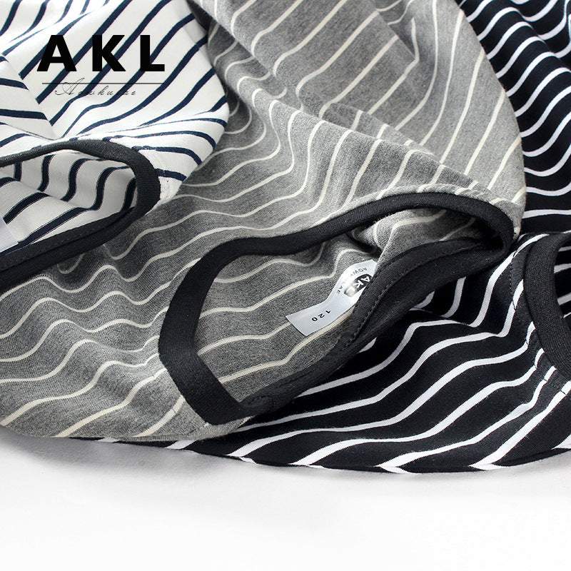 FI25101406韓版新款兒童條紋t長袖女童上衣打底衫童裝長袖t恤