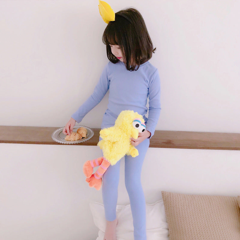 J23113005兒童A類睡衣套裝23秋冬女童秋衣秋褲男童小寶寶純棉長袖家居服