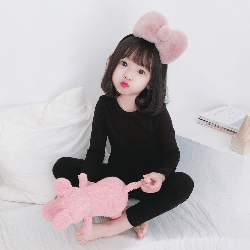 J23113005兒童A類睡衣套裝23秋冬女童秋衣秋褲男童小寶寶純棉長袖家居服