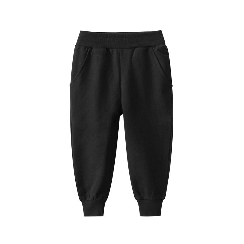 H23083117品牌童裝秋季新品 純色兒童運動長褲男童休閒褲子一件代發