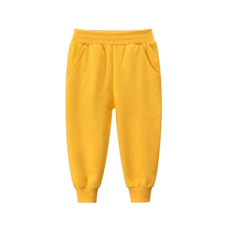 H23083117品牌童裝秋季新品 純色兒童運動長褲男童休閒褲子一件代發