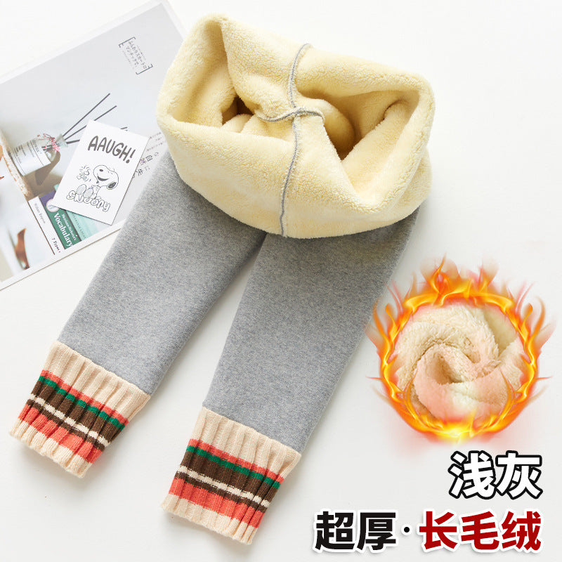 FC23120722女童褲子春秋裝兒童裝寶寶緊身褲加絨加厚外穿中厚冬秋款長褲洋氣(9-12天到貨)