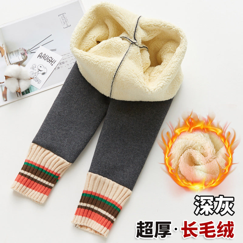 FC23120722女童褲子春秋裝兒童裝寶寶緊身褲加絨加厚外穿中厚冬秋款長褲洋氣(9-12天到貨)