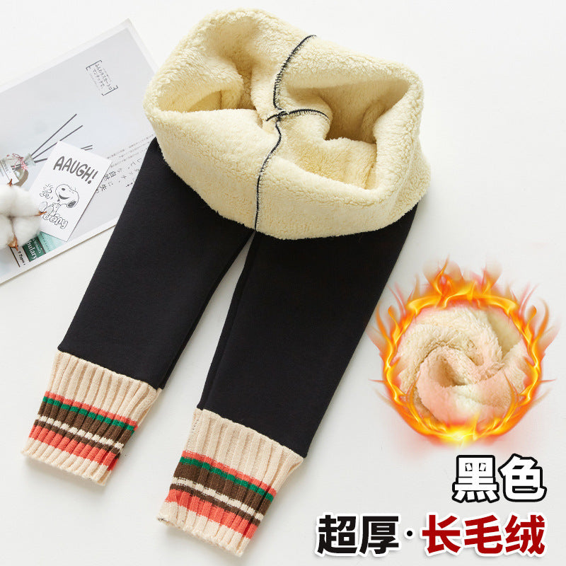 FC23120722女童褲子春秋裝兒童裝寶寶緊身褲加絨加厚外穿中厚冬秋款長褲洋氣(9-12天到貨)