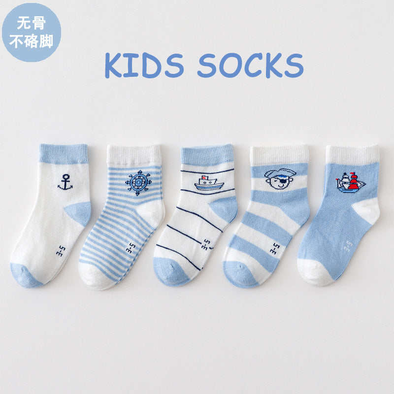 GD24051908春夏新款兒童襪中筒 新生寶寶襪子卡通寶寶類批發(上面是5雙的價格)(9-12天到貨)