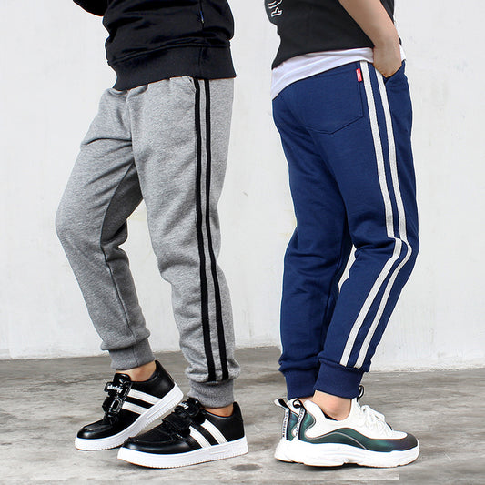 FI25101403秋季韓版新款男童針織運動褲中大童純棉長褲防蚊褲女童褲子批發