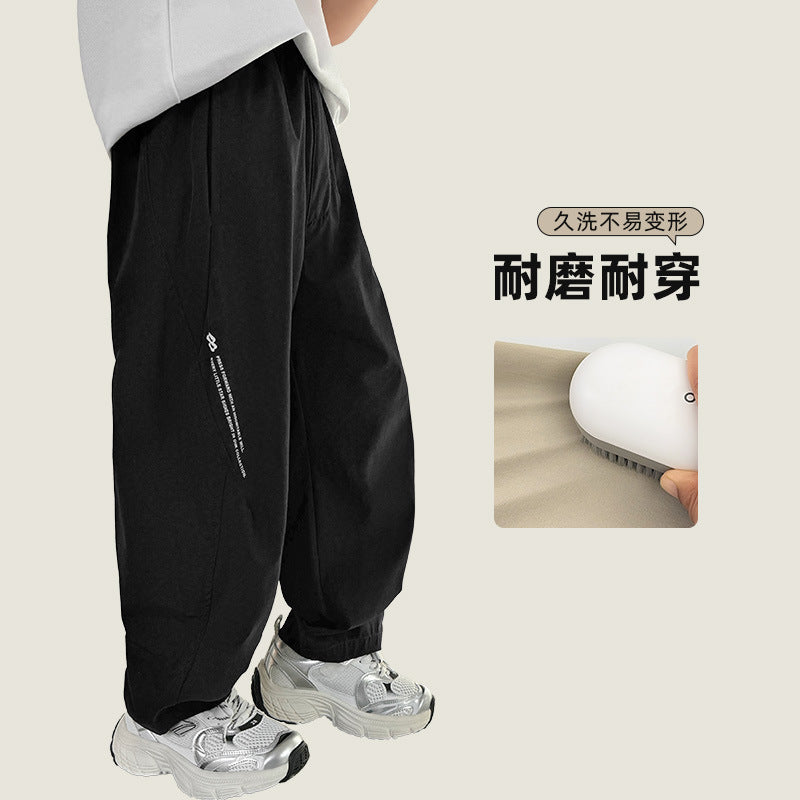 GJ25082725男童軟殼休閒褲三防長褲2025年兒童韓版童裝新款工裝褲子秋裝