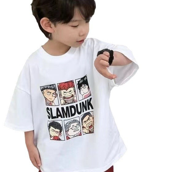 Z25030923男童純棉短袖T恤-夏季潮款兒童寶寶印花半袖t中小童裝帥氣上衣