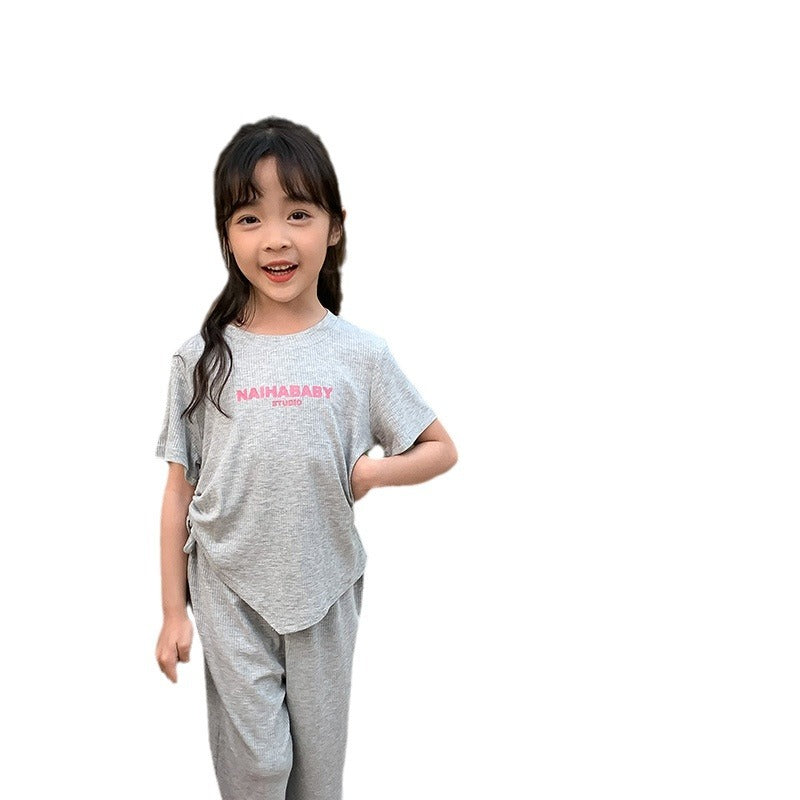 J24022913新款女童休閒套裝洋氣時髦韓版女寶寶春秋款兒童寬褲兩件套