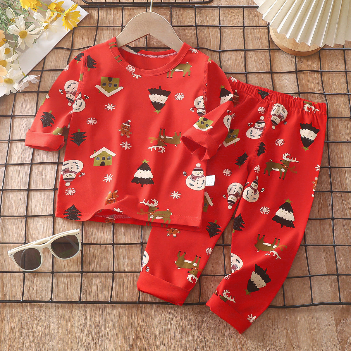 Z25022320兒童睡衣套裝春季萊卡棉寶寶內衣男童家居服女童秋衣秋褲童裝批發