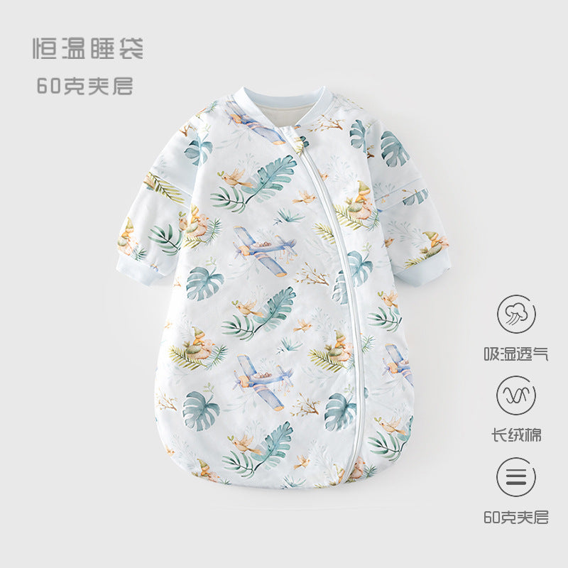 GJ25102120嬰兒恆溫睡袋春秋夾棉寶寶U型60克睡衣新生兒式多功能防踢被