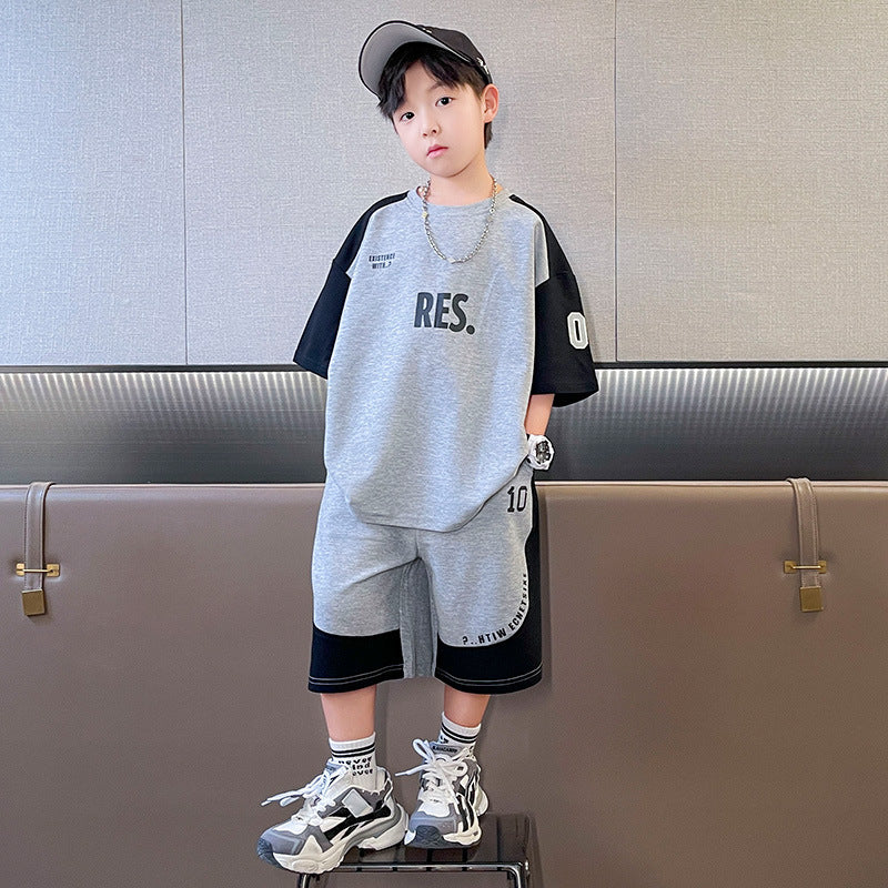 🎈精品童裝🎈FH25062704男童夏裝套裝大兒童裝夏季短袖T恤短褲運動服洋氣時髦潮