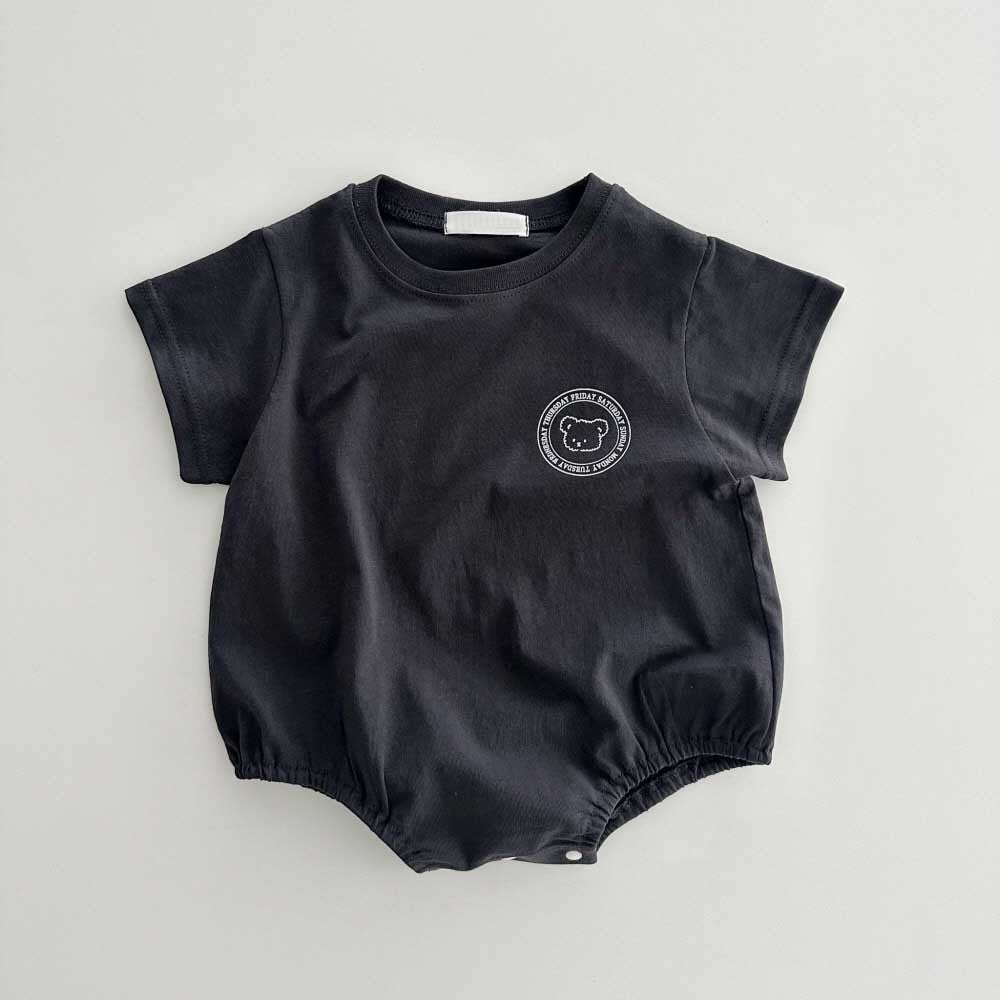 K23062903夏款韓版嬰兒爬服ins款印小熊花兒童連體衣寶寶包屁衣嬰兒衣服 (2件起批,可混K開頭的)