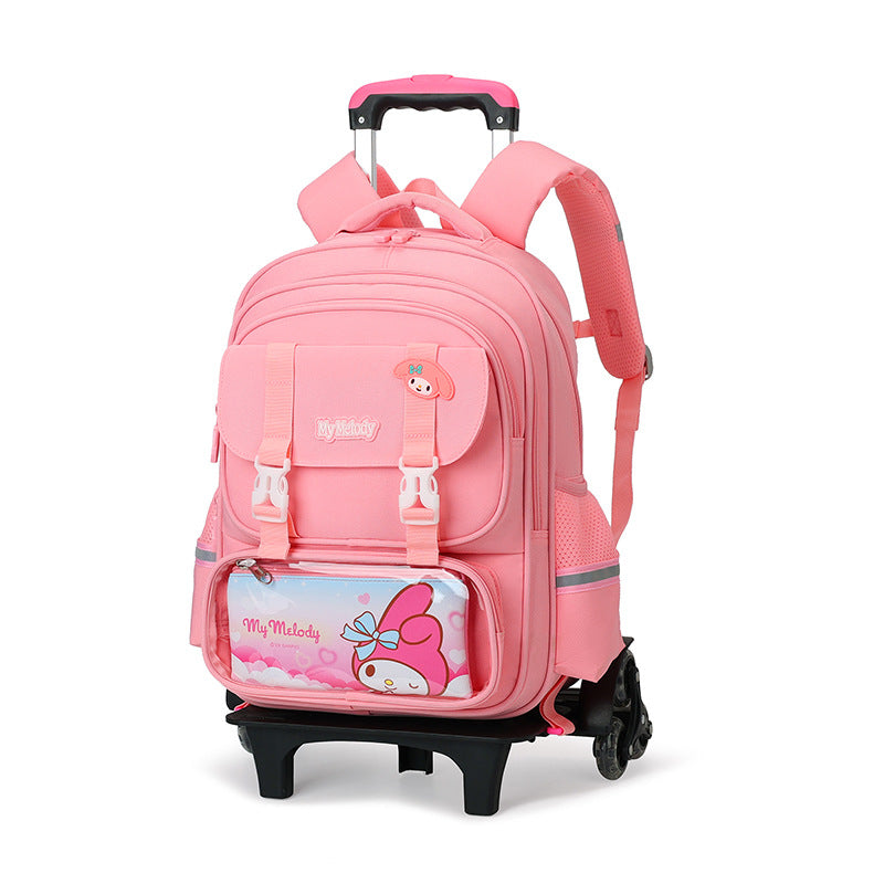 Z25022303兒童拉桿書包女生小學生一二三到六年級防水爬樓女童拉桿式大容量