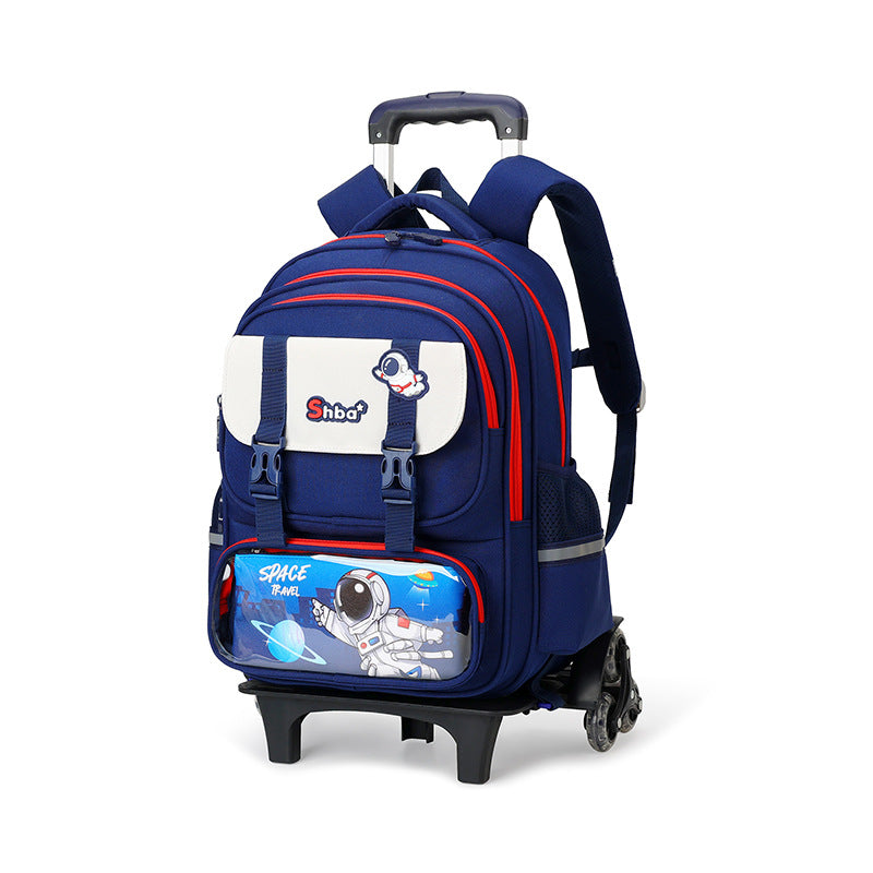 Z25022303兒童拉桿書包女生小學生一二三到六年級防水爬樓女童拉桿式大容量