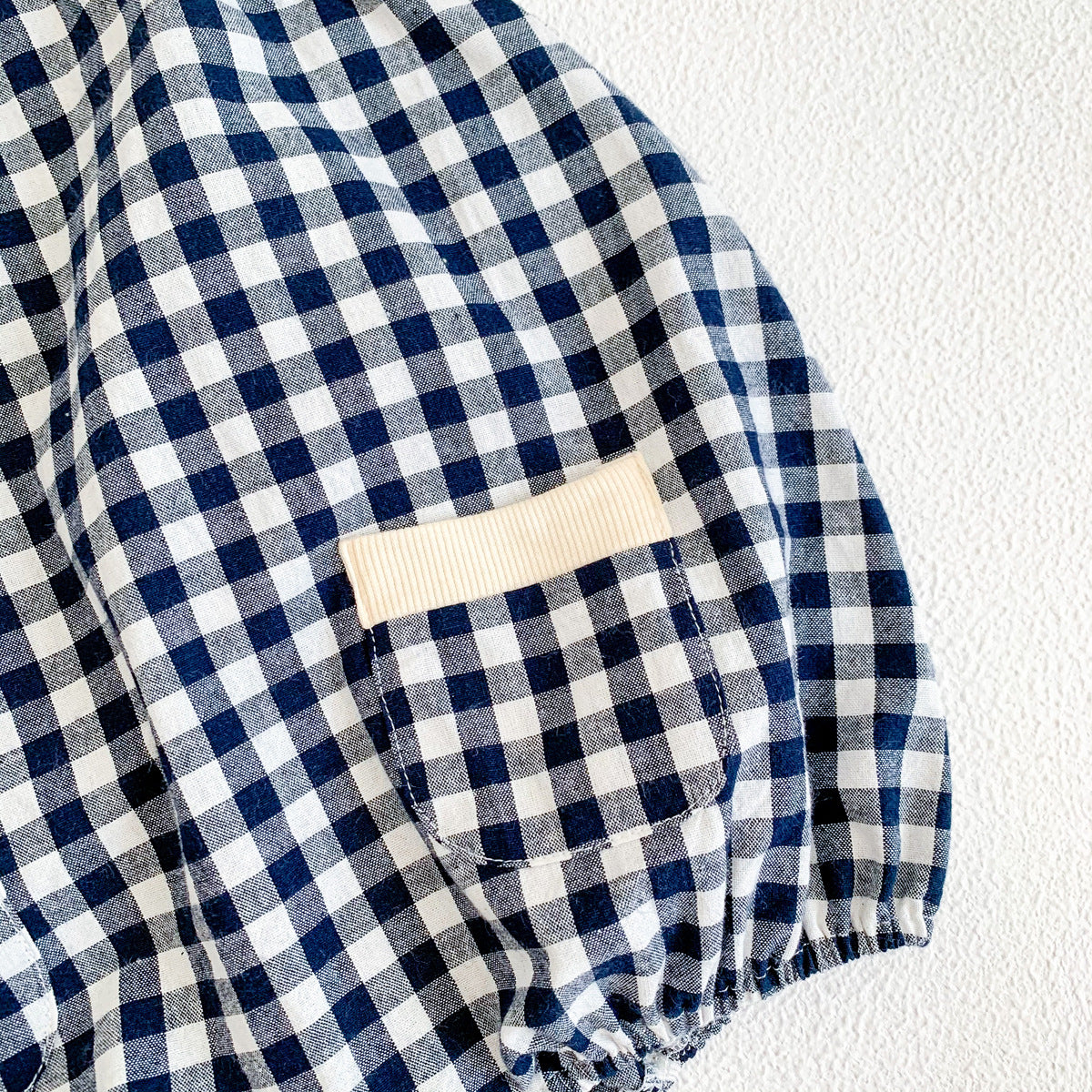 G23061515兒童夏裝韓版格子吊帶男女寶爬爬服