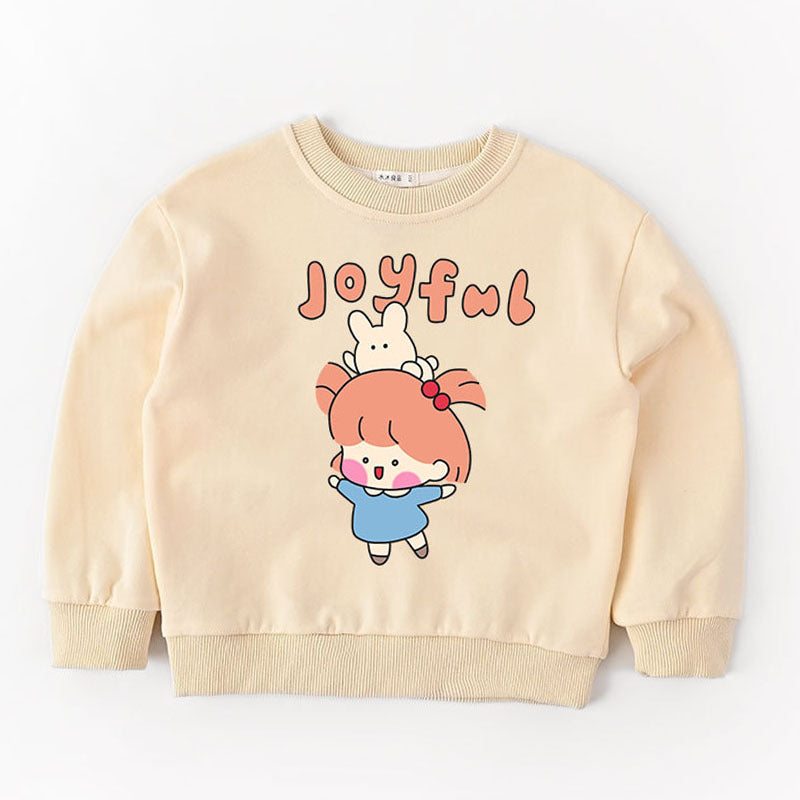 CA23101803兒童卡通毛圈套頭衛衣女童純棉螺紋領長袖打底衫春秋新款寶寶服裝