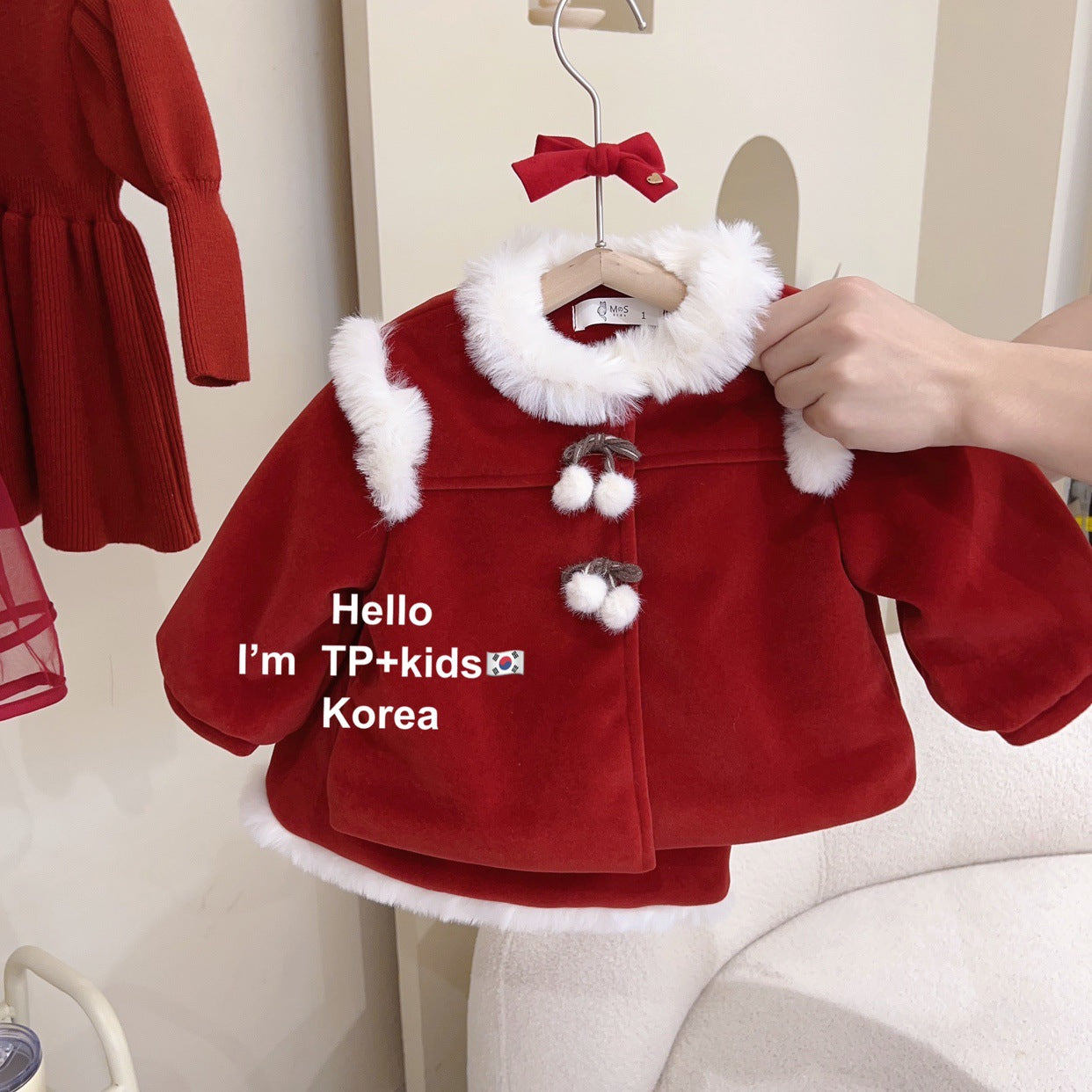 Z24110115款女童拜年服兒童新年服洋氣酒紅色毛衣套裝裙子冬季