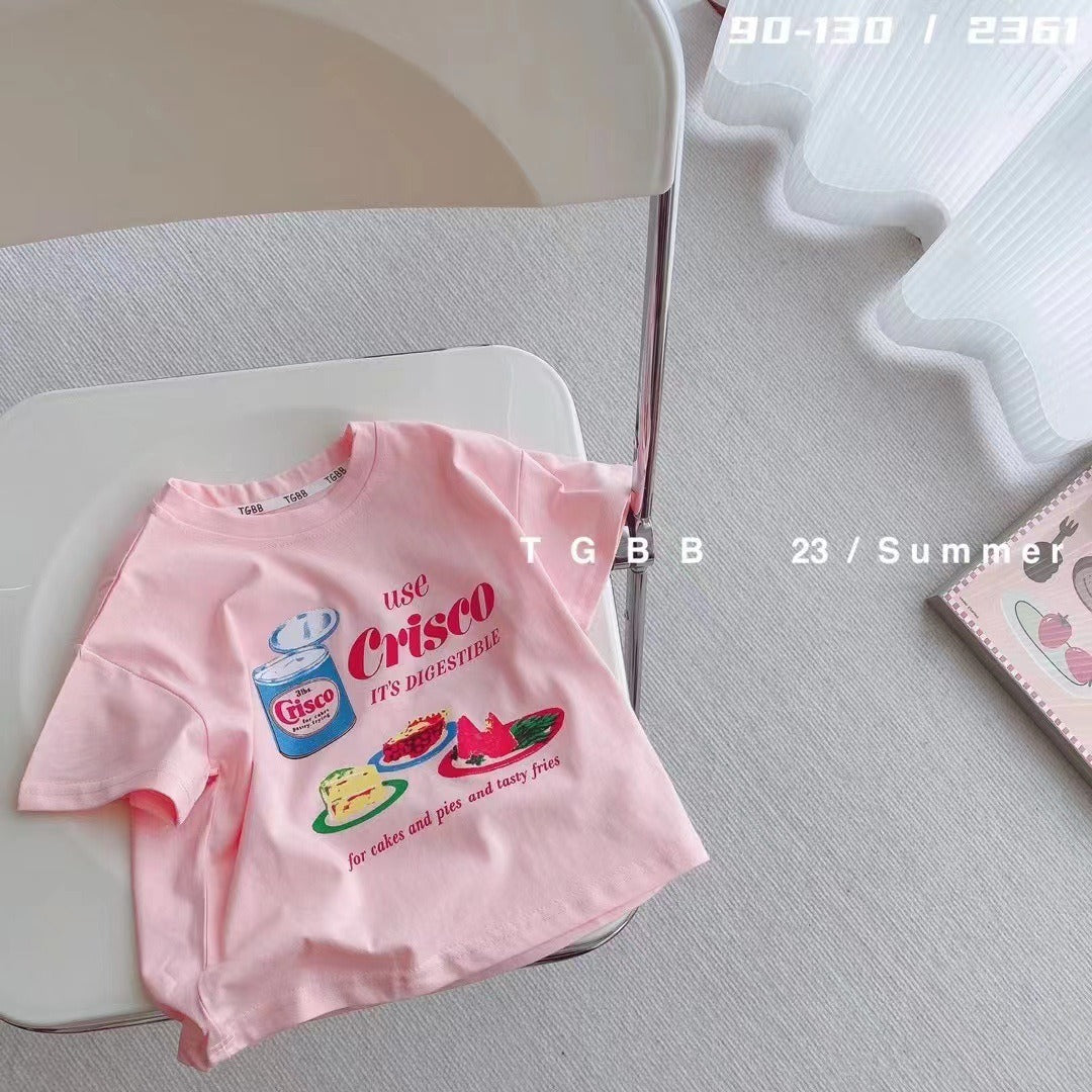 CA23072716夏季新款兒童短袖t卹棉男女童上衣百搭打底衫寶寶服裝批發潮