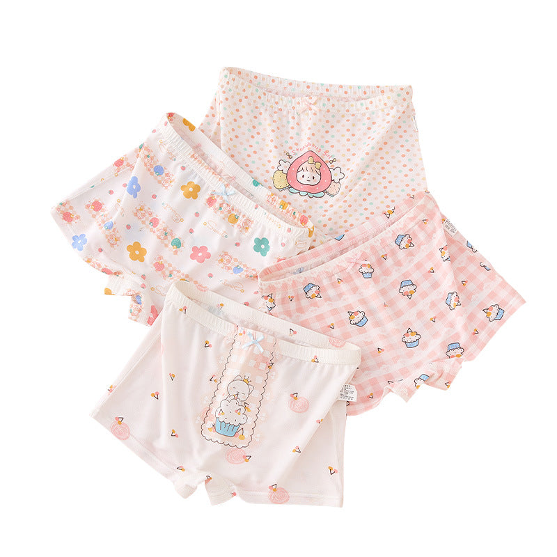 Z25040120女童莫代爾平角內褲兒童四角女寶寶短褲中大童小女孩冰絲夏季薄款