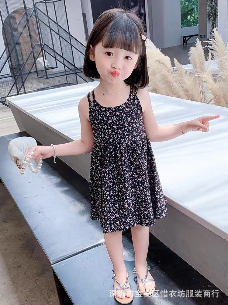 23053002女童夏裝網紅碎花連衣裙