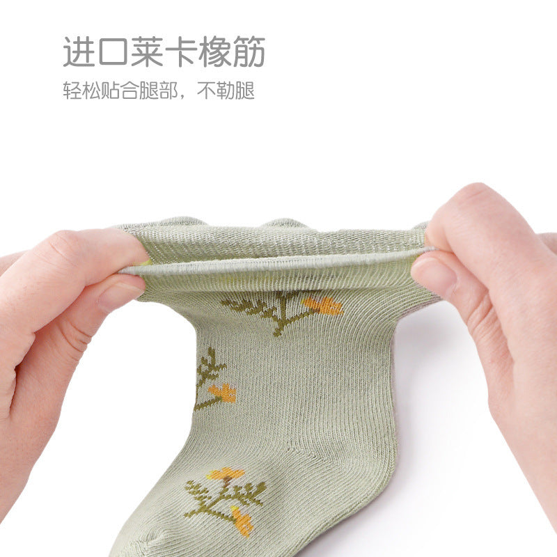 Z24032305嬰兒襪子批發春秋女童木耳邊可愛公主無骨寶寶新生兒襪子G309(一盒)