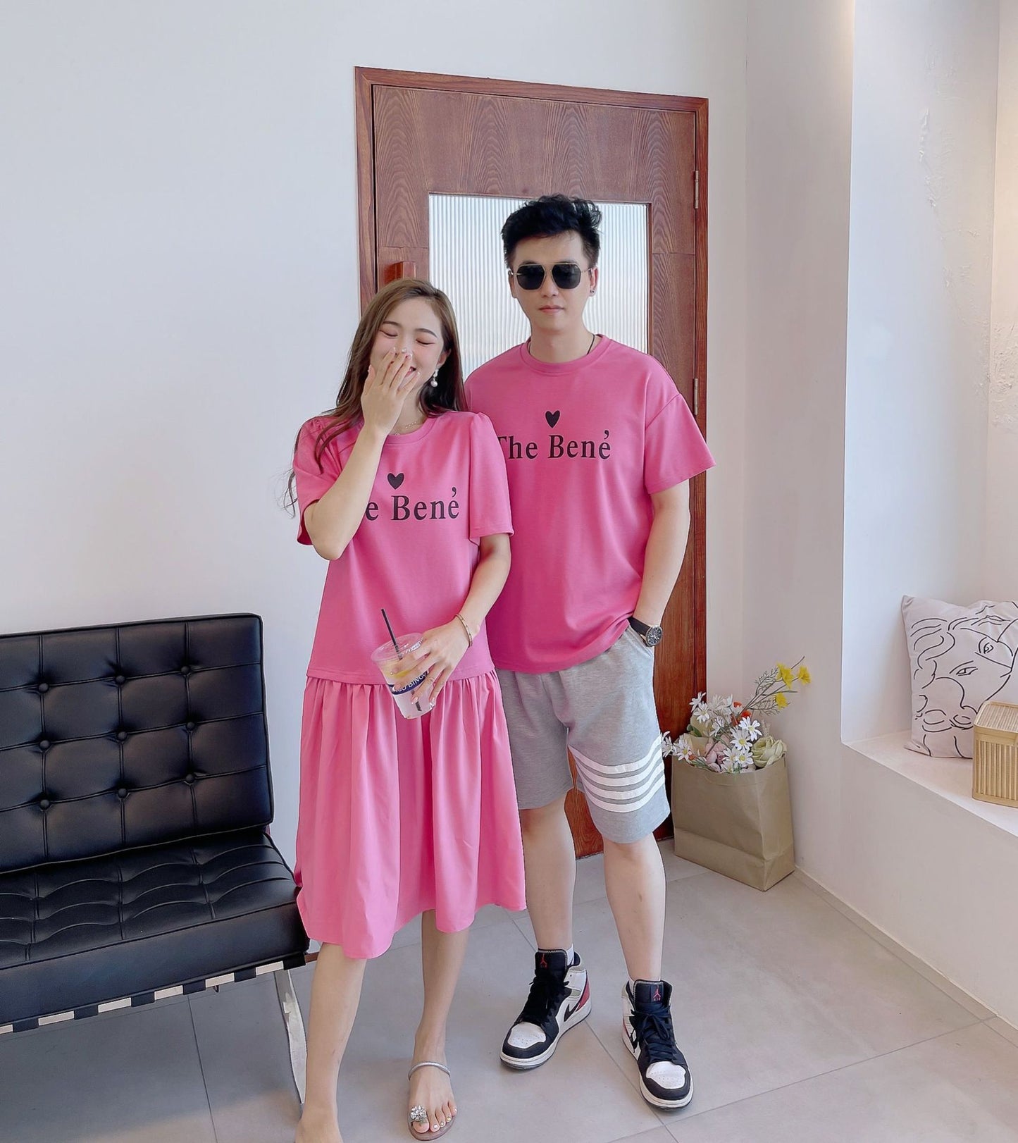 L23070623童裝親子裝-夏嬰兒一家三口韓版愛心字母蕾絲拼接母女連衣裙潮