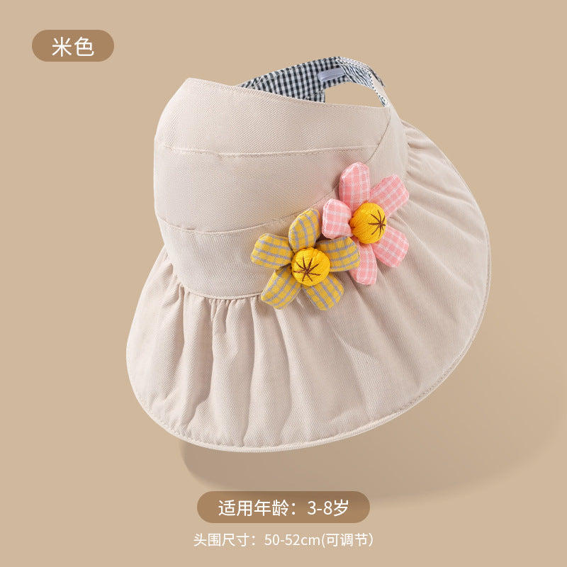 GD24051901春夏兒童太陽帽戶外戶外男童女童防曬帽卡通寶寶空頂帽(9-12天到貨)