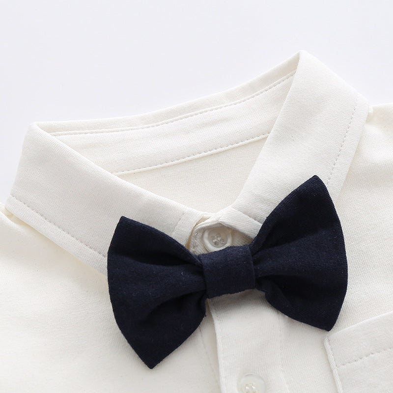 GC23101213嬰兒春秋哈衣紳士禮服連身衣生日爬服新生兒衣服百天嬰兒包屁衣