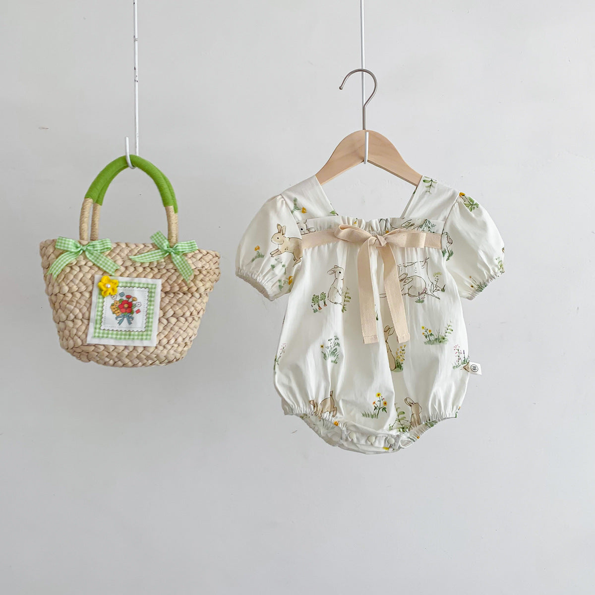 G25051418嬰兒韓版薄款甜美夏裝嬰兒波點女寶寶連身包屁衣嬰幼兒洋氣哈衣服