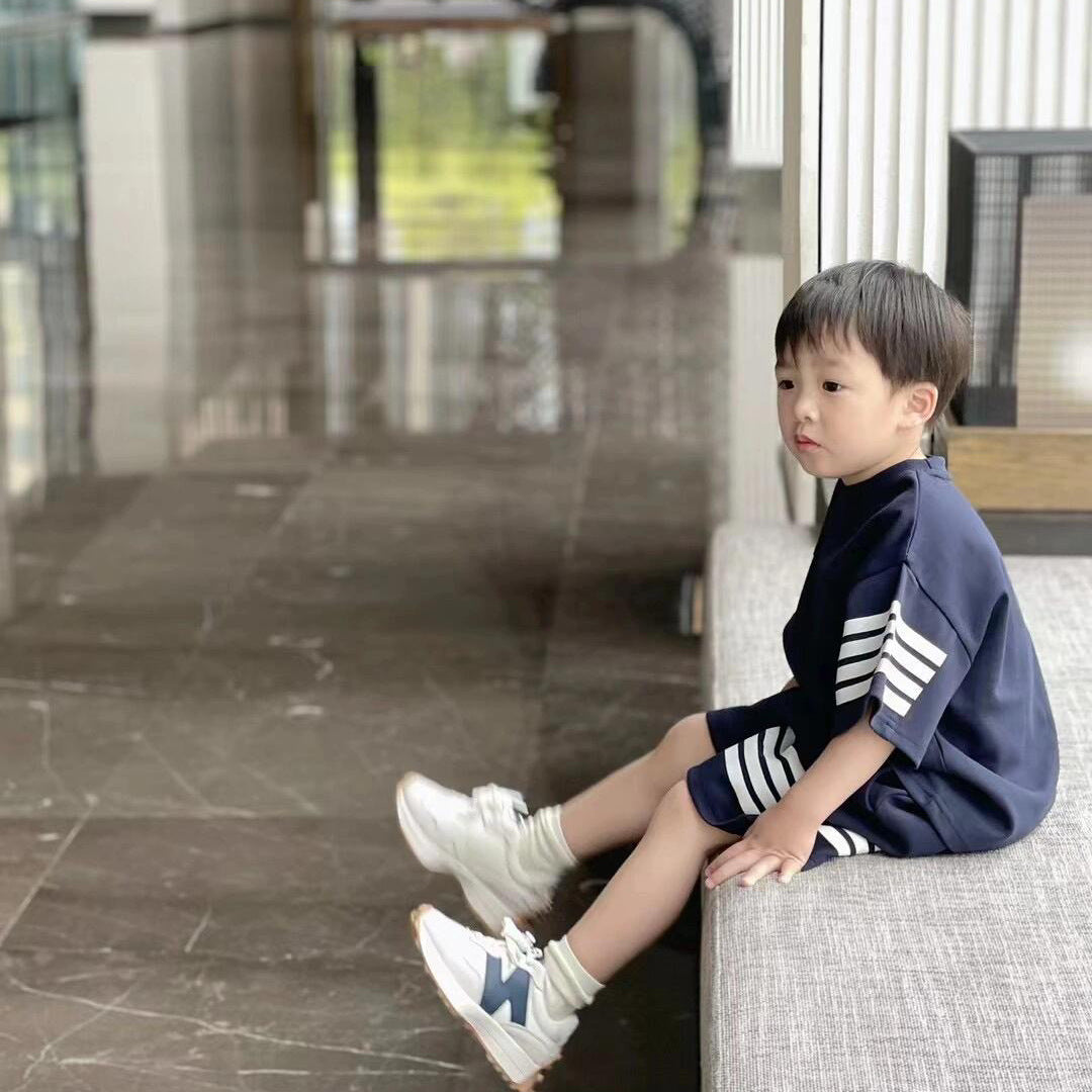 Z25033104男童女童夏季運動套裝韓版休閒兒童兩件短袖T恤闊腿褲