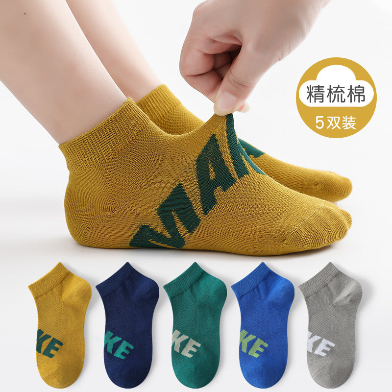GI25073115男童襪子棉係夏季薄款中大童學生運動襪春夏網眼跑步短襪