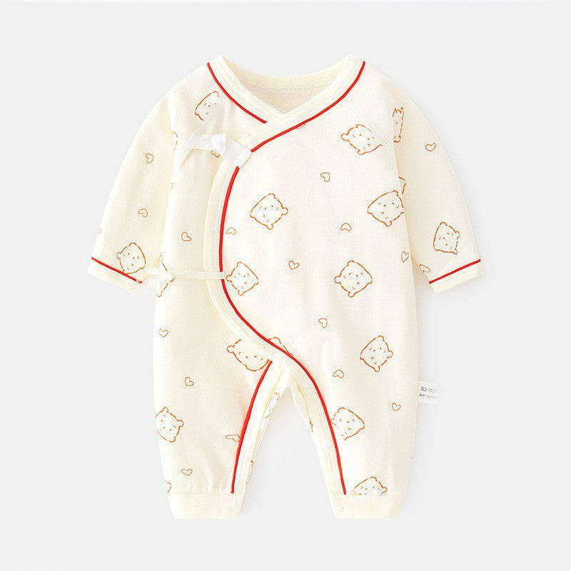 GJ25102116新生兒連身衣嬰兒無骨哈衣春秋純棉初生及尚服爬服男女嬰兒內衣