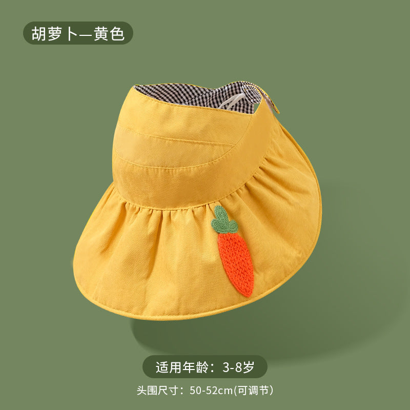 GD24051901春夏兒童太陽帽戶外戶外男童女童防曬帽卡通寶寶空頂帽(9-12天到貨)