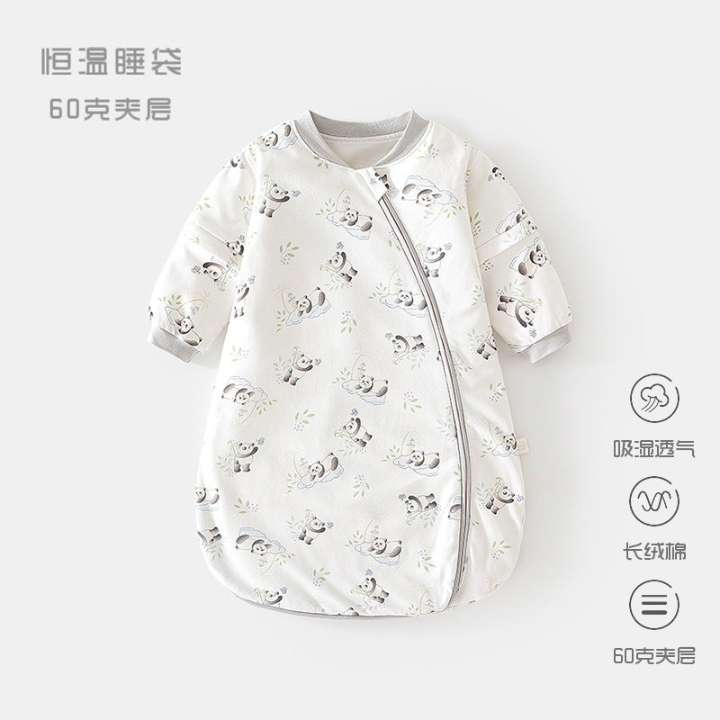 GJ25102120嬰兒恆溫睡袋春秋夾棉寶寶U型60克睡衣新生兒式多功能防踢被