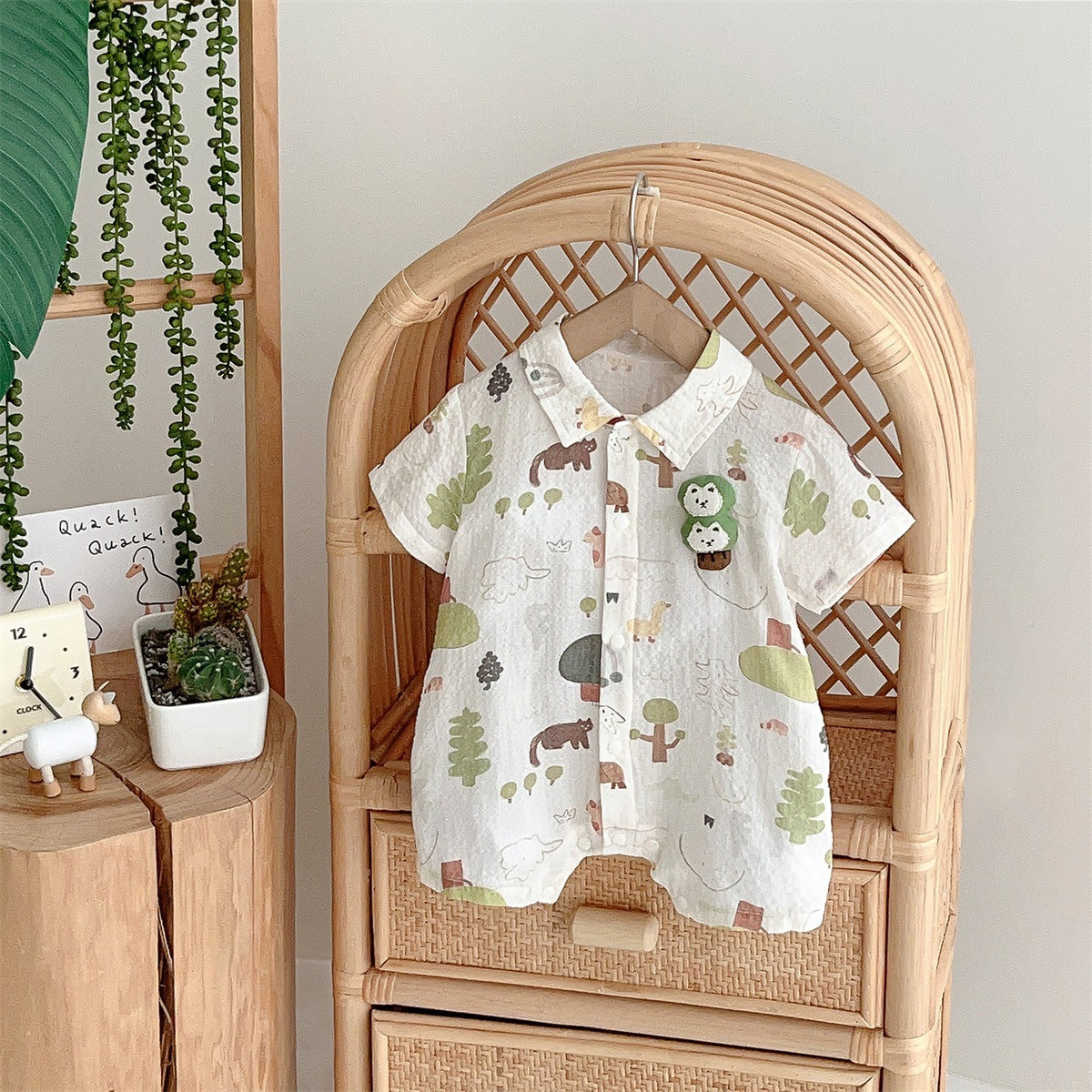 GH25070712新生嬰兒衣服夏季ins薄款短袖連身衣a類0-2歲北歐男寶寶哈衣短爬(熱銷商品—庫存不多僅上架批發2周)