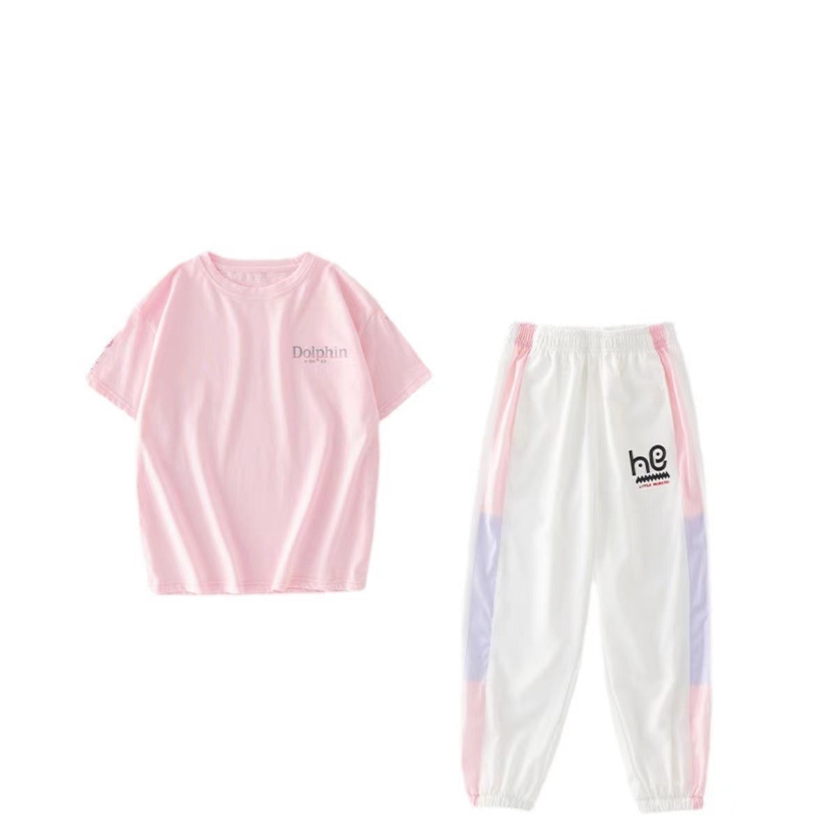 FG25053018女童夏裝2025新款短袖t卹夏款中大童洋氣時髦衣服兒童夏季套裝潮