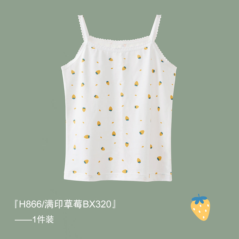 S23071315女童背心-春夏薄款a類純棉韓版女寶寶吊帶衫童裝女孩上衣批發
