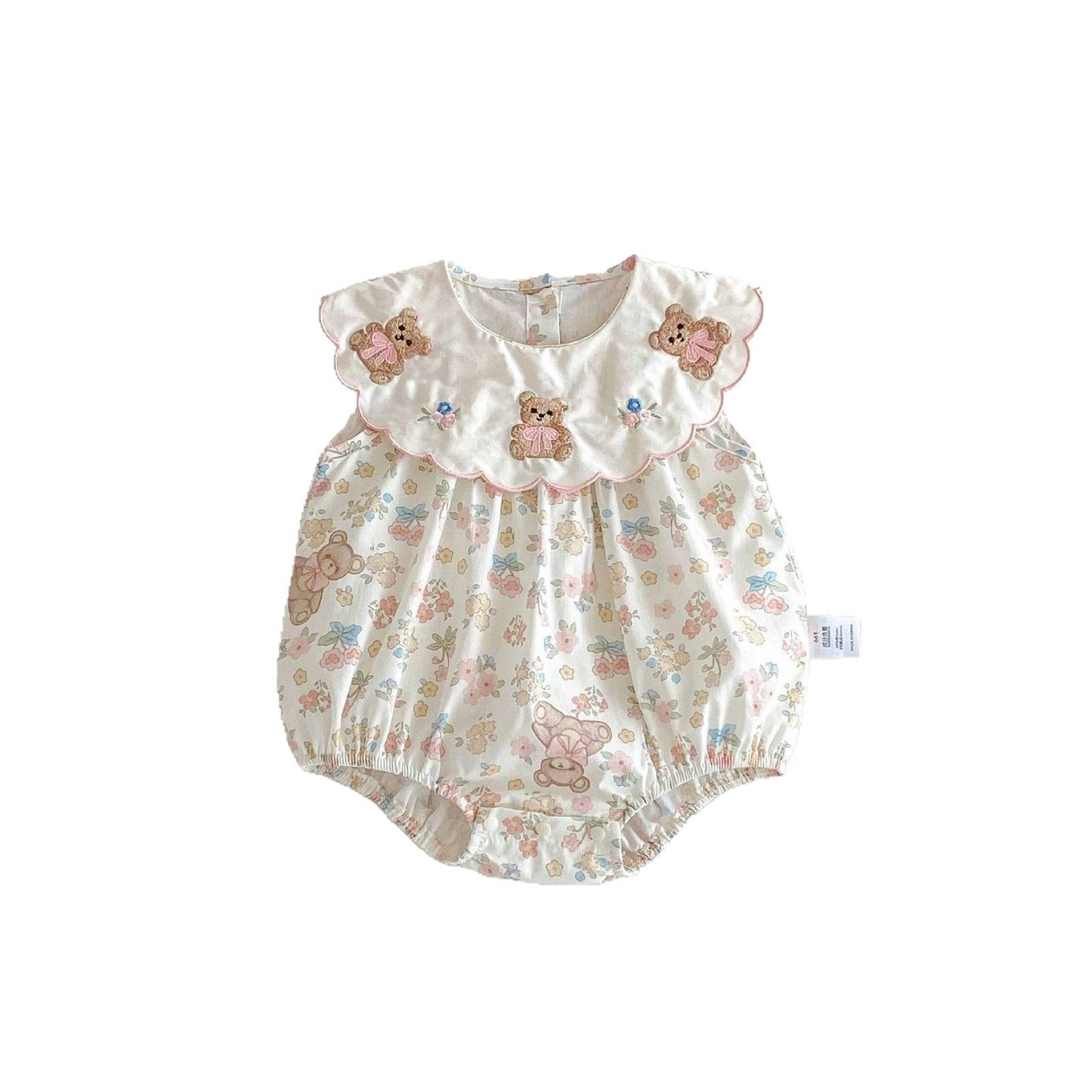 26071606新生兒新生兒新生兒衣服韓版女寶寶連身衣可愛小熊爬服薄包屁衣純棉