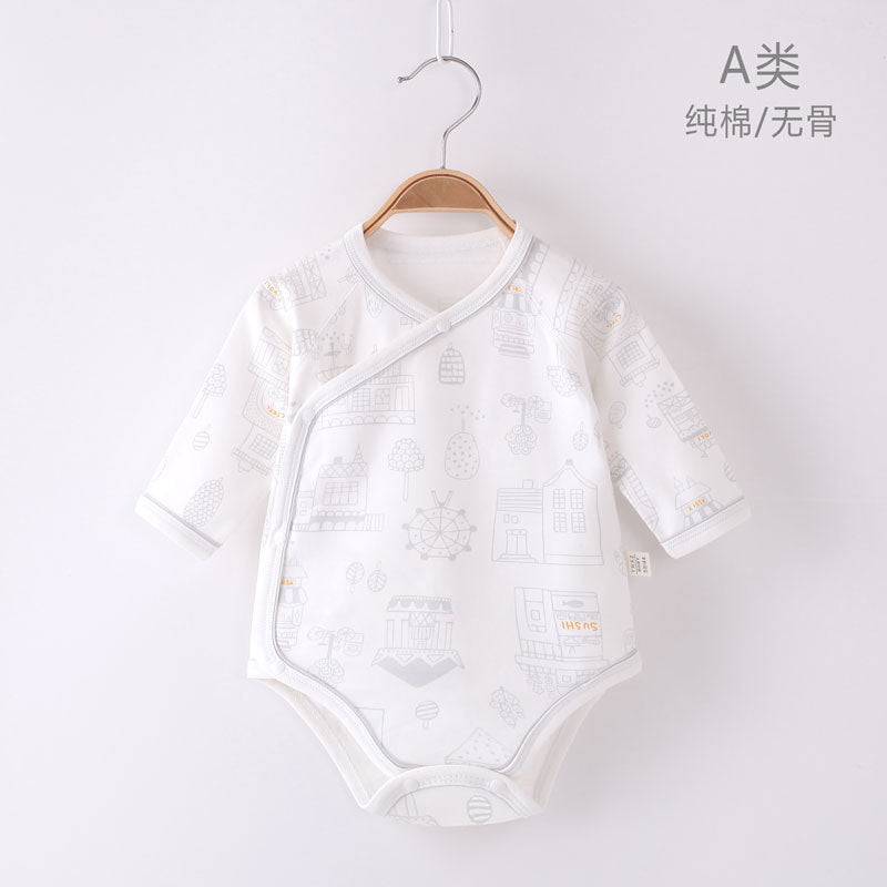 Z23101203新生兒衣服春夏季嬰兒衣服全棉a類無骨哈衣包屁衣初生寶寶爬爬衣(9-12天到貨)