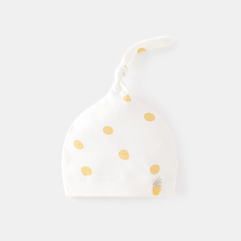 GJ25102113新生嬰兒帽子秋冬胎帽初生寶寶春秋護鹵門帽0-6個月波點純棉帽