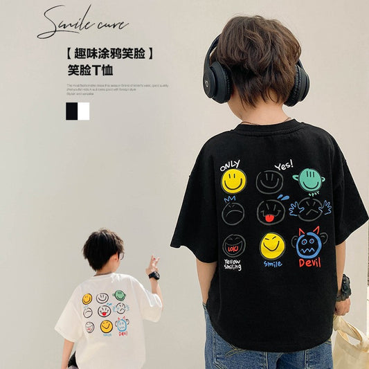 Z25030419童裝男女短袖t恤棉質吸汗透氣INs夏季新款兒童寶寶半袖上衣