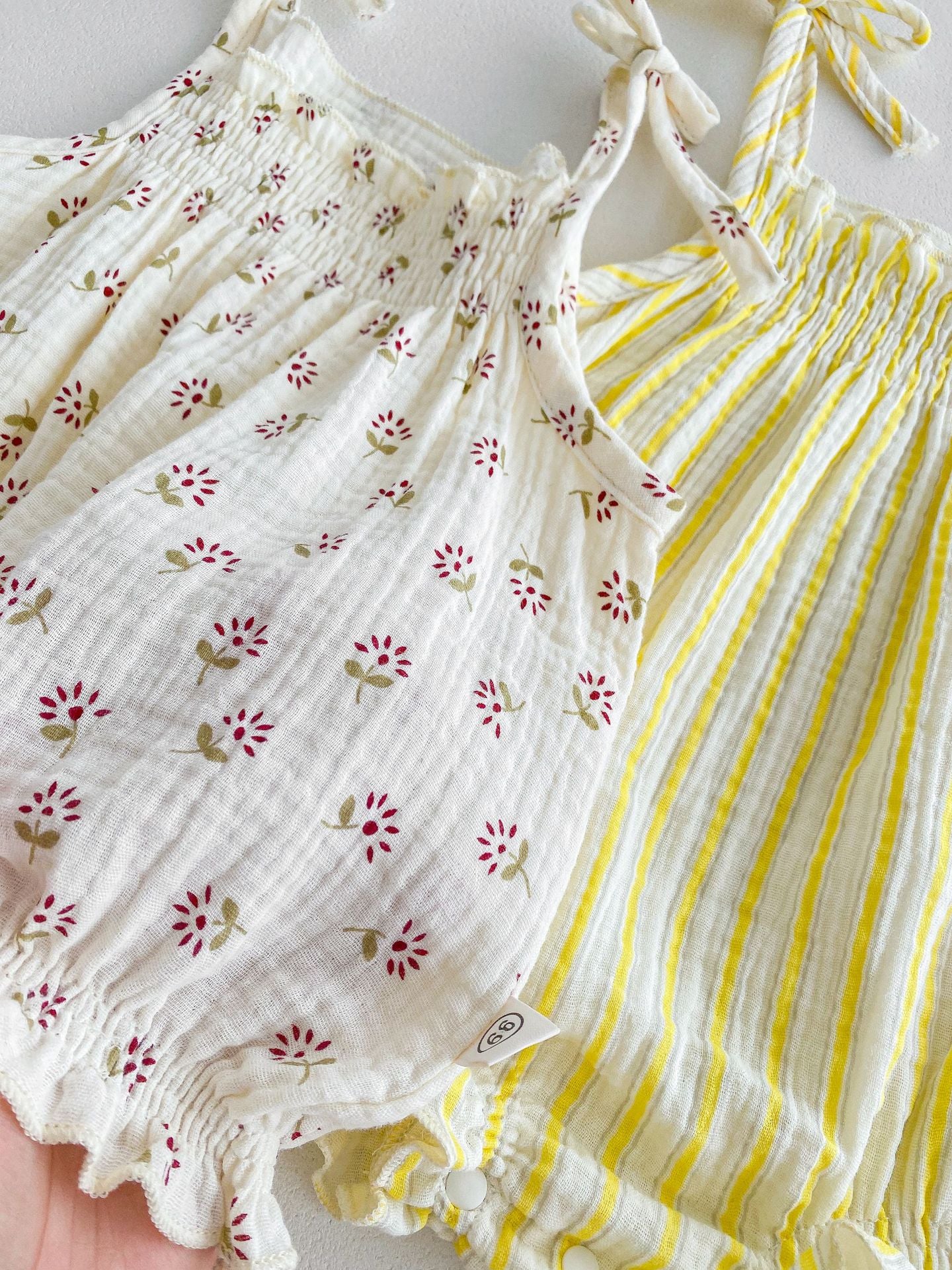 Z25022324夏日嬰兒衣服韓版薄款吊帶包屁衣甜美嬰童寶寶碎花連身衣可愛夏裝