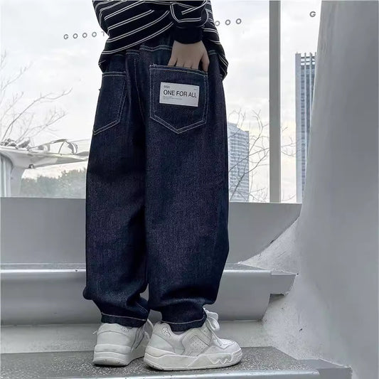 FF24102513跨國童裝2024新款直筒褲兒童褲子秋季湖州織裡童裝秋裝男童(9-12天到貨)