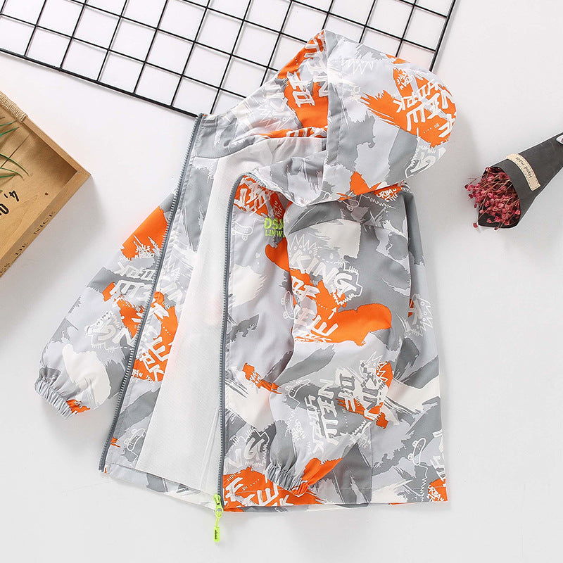CH25110509男童春裝帥氣外套春秋衝鋒衣洋氣中大童夾克風衣