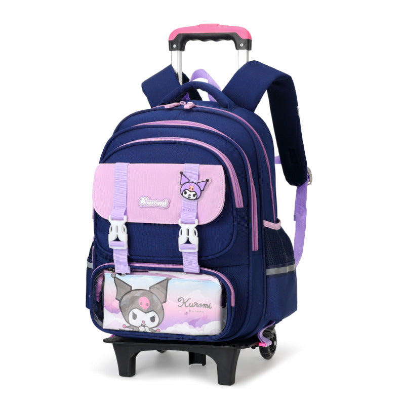 Z25022303兒童拉桿書包女生小學生一二三到六年級防水爬樓女童拉桿式大容量